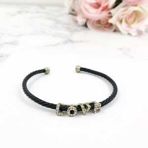 Love Black Wire Cuff Bracelet
